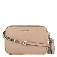 中亚Prime会员： Michael Kors 迈克·科尔斯 女式 Ginny皮革相机包 32T8TF5M2L 208 浅棕色 21 * 7 * 14 cm