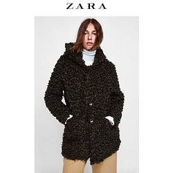 ZARA 女装 人造皮草效果连帽大衣 04369241505