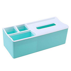 Yom 莜牧 纸巾盒 皮抽纸盒 (蓝色)