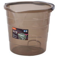 龙士达（LONGSTAR）豪华无盖水桶 大容量16L加厚塑料泡脚桶洗澡桶 L-1296棕色大号 *5件