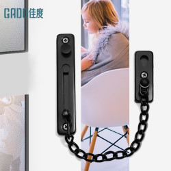 GADO 佳度 FDL-MDK002 免打孔防盗链门链 拉丝银