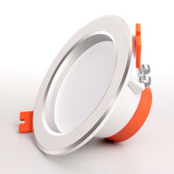 佛山照明（FSL）LED筒灯天花灯明装防雾灯金属加厚铝材白玉银边款3W2.5寸正白光6500K