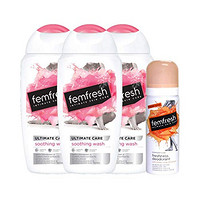 Femfresh 芳芯 女性清洗液蔓越莓味250ml*3+洋甘菊喷雾50ml *2件