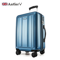 安特丽（antler）万向轮旅行箱包商务行李箱男女拉杆箱20英寸密码箱托运箱子PC A845蓝色