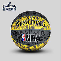 SPALDING官方旗舰店 NBA涂鸦系列室外橡胶篮球-Yellow 83-307Y