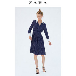 ZARA  01165161401 女装 圆点拼接连衣裙