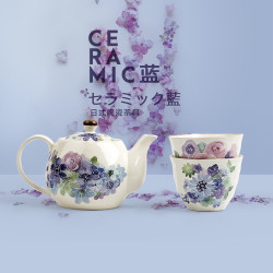 ceramic 蓝美浓烧茶壶茶杯套装 混色
