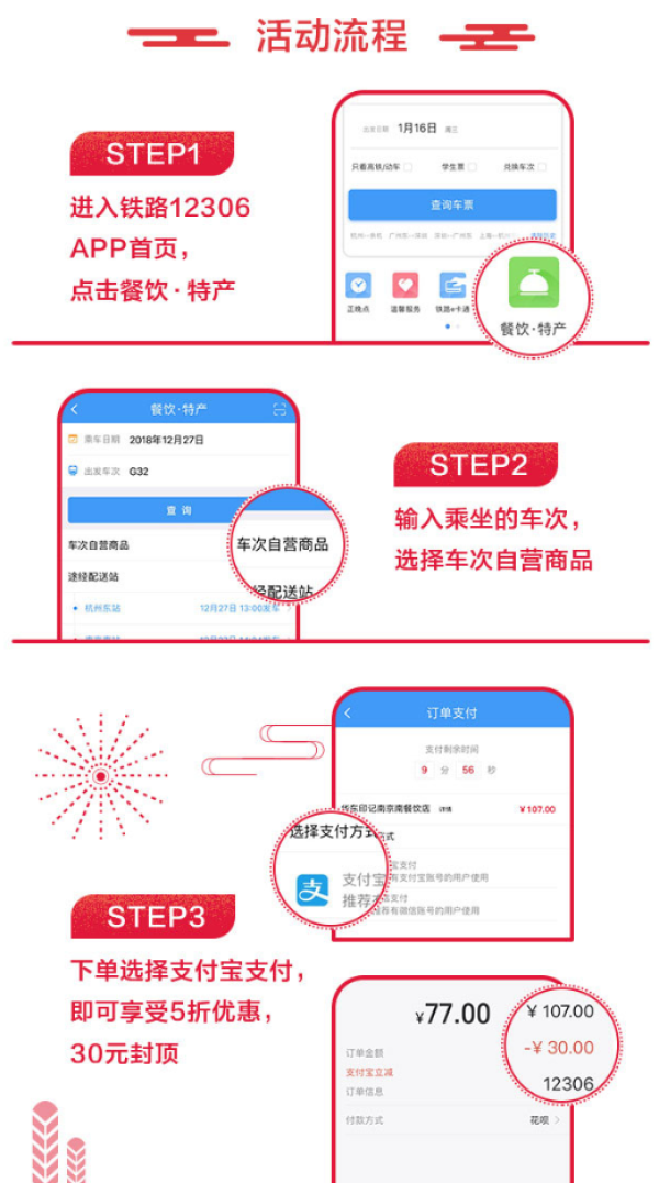春运可用!12306 X 支付宝 订餐