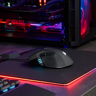 USCORSAIR 美商海盗船 IRONCLAW RGB 有线鼠标 18000DPI RGB 黑色