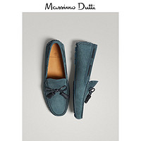 Massimo Dutti 17391322400 男鞋 蓝色真皮莫卡辛款乐福鞋