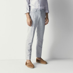 Massimo Dutti 00007007811 男士亚麻直筒长裤