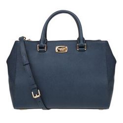 MICHAEL KORS 迈克·科尔斯 MK女包 Kellen MD系列皮质深蓝色女士单肩手提包 35S6GSOT2L NAVY 深蓝色