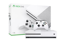 微软 Xbox One S 家庭娱乐游戏机 1TB 黑色手柄套餐（双手柄）