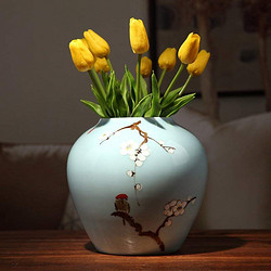 Doruik 德瑞克 景德镇传统手绘梅花中式陶瓷花瓶家居摆件