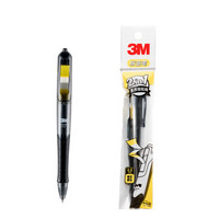 3M 694-BK 报事贴 抽取指示标签中性笔 备考笔 黑色笔 黄色标签 *3件