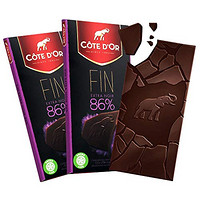 Cote D'or 克特多金象 86% 可可黑巧克力-排装100g*2(比利时进口)