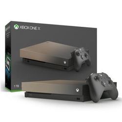 Microsoft 微软 Xbox One X 1TB 家庭娱乐游戏机 渐变金特别版 