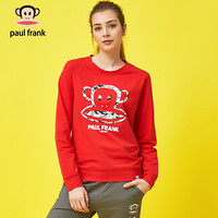 大嘴猴（PAUL FRANK） 新款情侣男女款经典LOGO运动休闲圆领套头卫衣外套 红色-女 S *3件