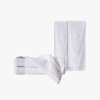 当当优品 家纺毛巾套装 吸水面巾2条+浴巾2条 白色
