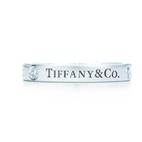 Tiffany&Co. 蒂芙尼 Logo 铂金镶钻 女款戒指