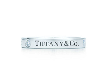 Tiffany&Co. 蒂芙尼 Logo 铂金镶钻 女款戒指