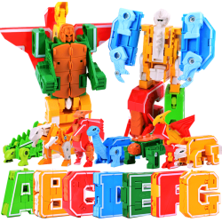 仙邦宝贝 26个字母数字合体变形恐龙机甲战士