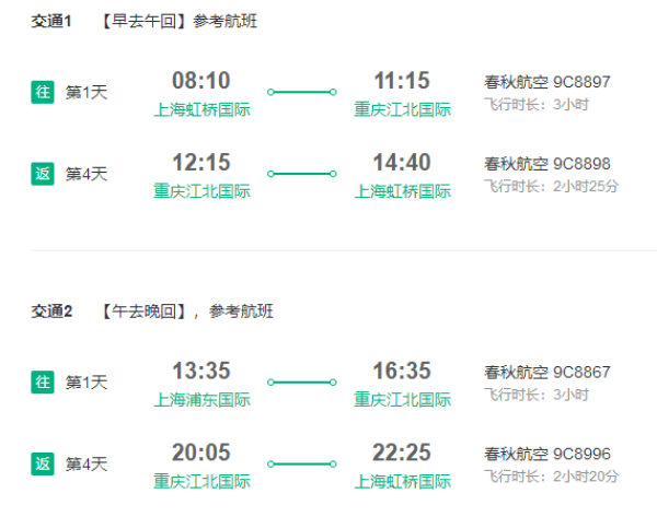 为了吃都值得专门来一趟!上海-重庆4天3晚自由行(直飞往返,酒店近洪崖洞/地铁站)