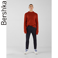 Bershka 05385168401 青年深蓝色修身商务休闲裤