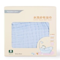 PurCotton 全棉时代 6层新生儿纱布浴巾 95x95cm 蓝色