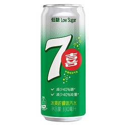 7-Up 7喜 低糖柠檬味汽水（细长罐）330ml*24罐