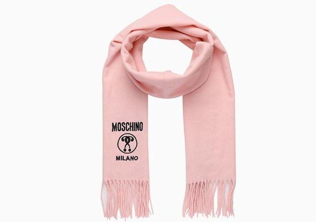 MOSCHINO  莫斯奇诺 女士logo刺绣羊毛围巾  M1343-30333  粉色