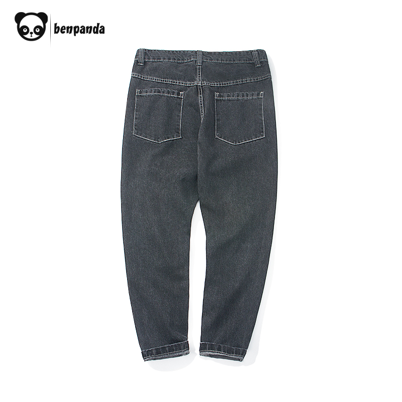 熊猫本BEN.PANDA 春季日系黑色牛仔裤