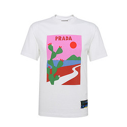 Prada/普拉达男士短袖时尚棉质圆领T恤欧美男欧美新品体恤衫潮男t