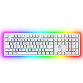 达尔优 EK925 108键RGB有线机械键盘 电竞键盘 游戏键盘108键-RGB-白色红轴