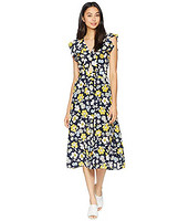 Juicy Couture/橘滋Silk Garden Floral Midi Dress女式连衣裙