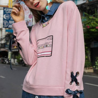 a02 DTS6C0051KT 女士假两件卫衣