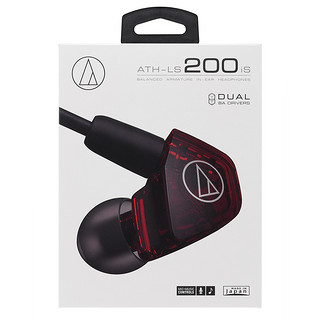 audio-technica 铁三角 ATH-LS200is 耳机 (通用、动圈、耳挂式、红色)