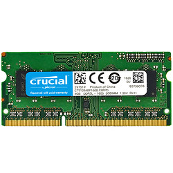 CRUCIAL 英睿达 DDR3L 1600 4G 笔记本低电压电脑内存条