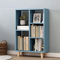 北欧办公室书架书房书柜开放格置物架（D款皎蓝色）
