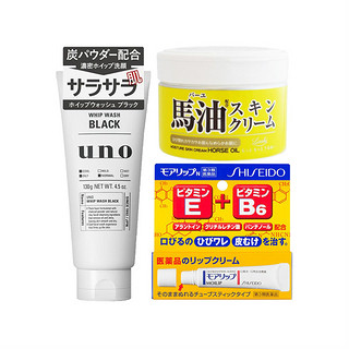 SHISEIDO 资生堂 男士洗护套装（UNO洗面奶 130g+MOILIP唇膏 8g+LOSHI 马油面霜 220g） *3件