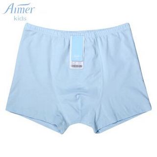 Aimer kids爱慕儿童内衣裤棉氨纶中腰平角裤儿童学生内衣 AK223M82浅蓝色140 *2件