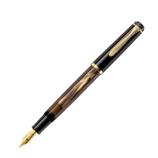 Pelikan 百利金 M200 钢笔 棕色大理石纹金夹 EF尖 