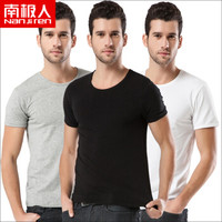 南极人（Nanjiren）N695X20751 3件装男士背心纯棉螺纹运动弹力修身男式打底汗衫 黑白灰XXXL