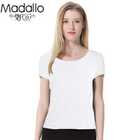 莫代尔吊带背心女士圆领短袖弹力修身透气打底衫白色均码