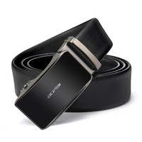 博牌Bopai男士皮带牛皮自动扣腰带商务休闲简约潮男裤带 黑色813-023711