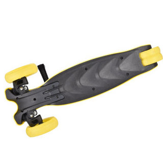 史努比 SNOOPY 滑板车儿童一秒折叠升降闪光四轮踏板车 黄色SN7001