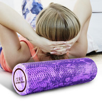 AiMeiShi艾美仕浮点实心泡沫轴狼牙按摩棒肌肉放松滚轴健身瑜伽柱普拉提foamroller 45cm浮点实心款/花紫色