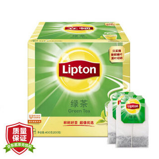 京东PLUS会员：立顿（Lipton）茶叶 绿茶200包400g 袋泡茶茶包 办公室休闲下午茶 *3件