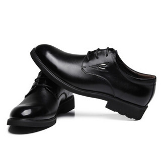 意利船长 男士商务休闲低帮系带简约正装皮鞋 Y1663 黑色 40码