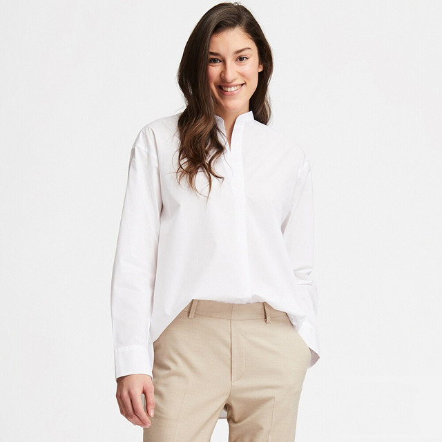 优衣库 UNIQLO 优衣库 414163 女士长绒棉衬衫